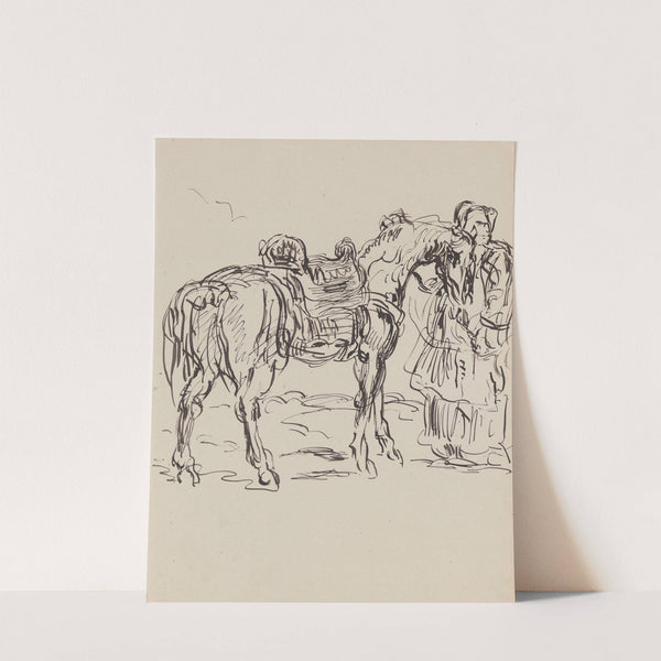 Arabian Horseman and Horse by James Ensor