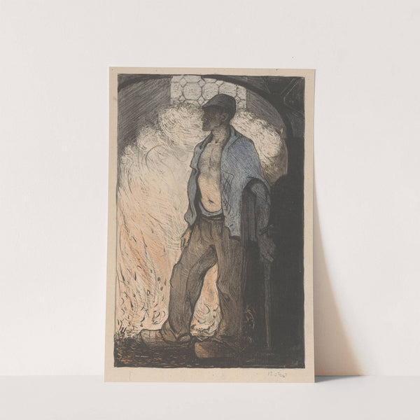 Arbeider bij een vuur 2 by Richard Nicolaüs Roland Holst