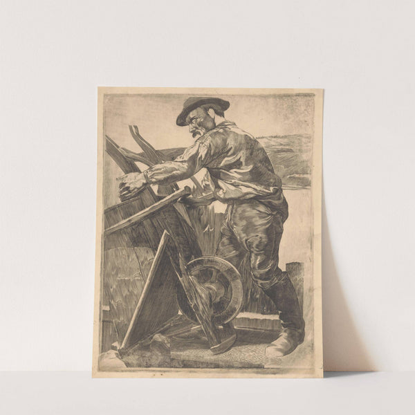 Arbeider met een kruiwagen (1881-1934) by Johannes Josephus Aarts
