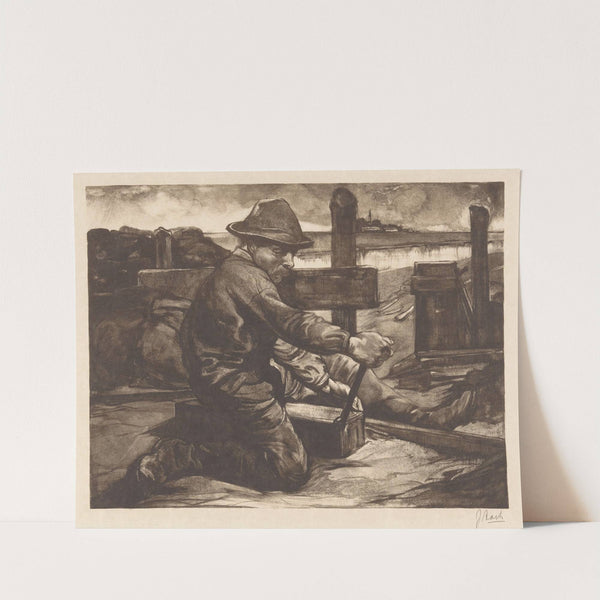 Arbeider met steeksleutel (1881-1931) by Johannes Josephus Aarts