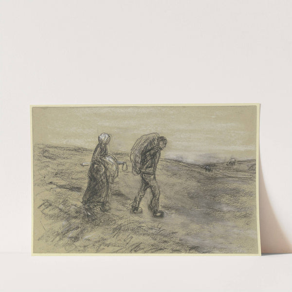Arbeiter mit Frau von der Feldarbeit heimkehrend by Max Liebermann