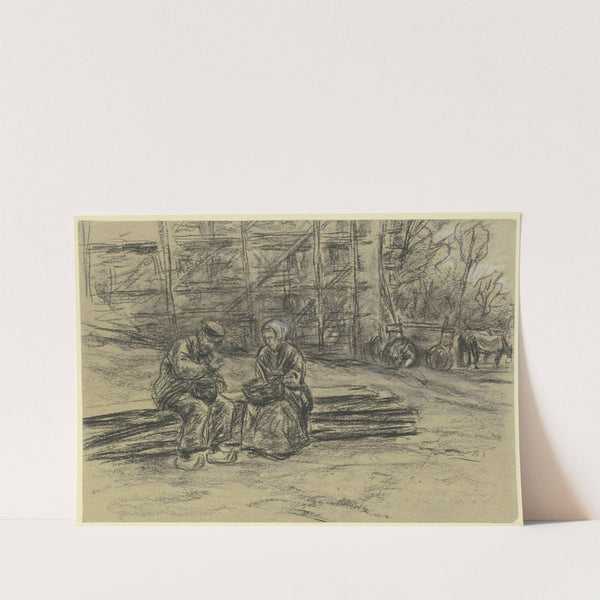 Arbeiter, sein Mittagbrot verzehrend by Max Liebermann