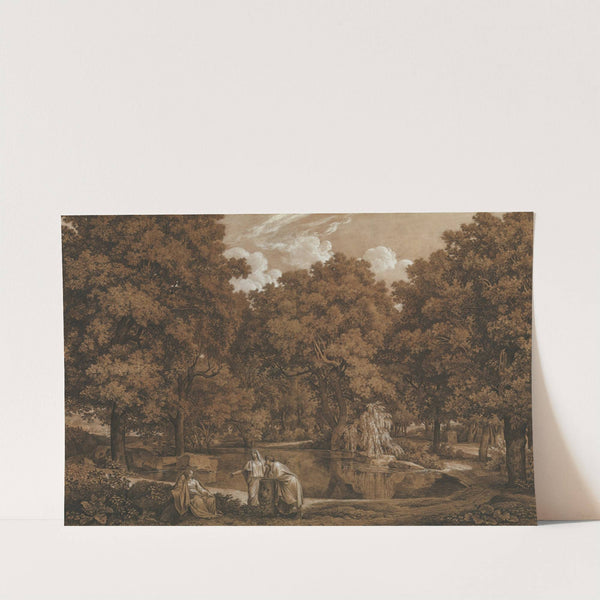 Arcadian Landscape with Three Figures at a Lake (1792) by Johann Christian Reinhart