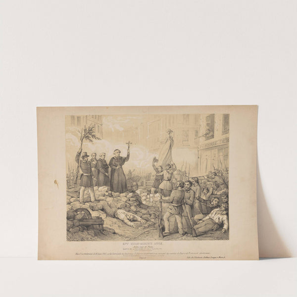 Archbishop is standing on the barricades (1848) by Louis Geens