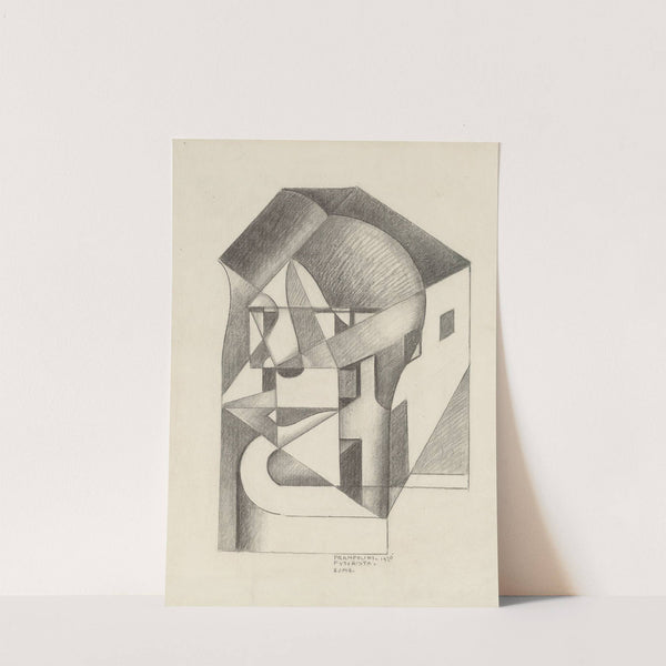 Architectonic Absolute; Head and Houses (Futurista Roma) by Enrico Prampolini