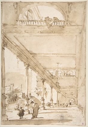Architectural Capriccio; A Palace Colonnade.