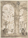 Architectural Capriccio; Courtyard of a Palace