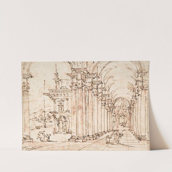 Architectural Capriccio; Vaulted Colonnade of a Palace (1712–93) by Francesco Guardi