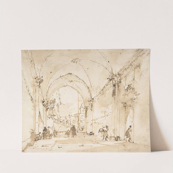 Architectural Capriccio; Vaulted Passageway Leading to a Square (1712–93) by Francesco Guardi