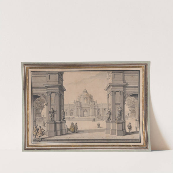 Architectural Capriccio with a Palace seen through a Triumphal Arch by Louis-Joseph Le Lorrain