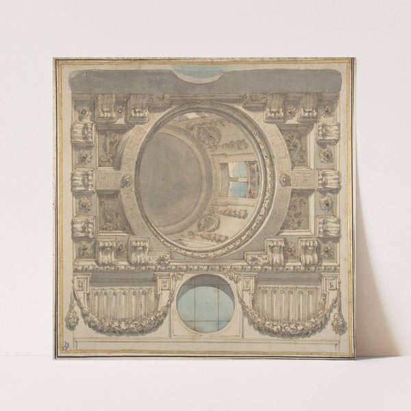 Architectural Design for a Ceiling with a Dome (1735–1817) by Flaminio Innocenzo Minozzi