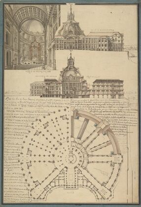 Architectural Drawing for a Chapel and Hospital