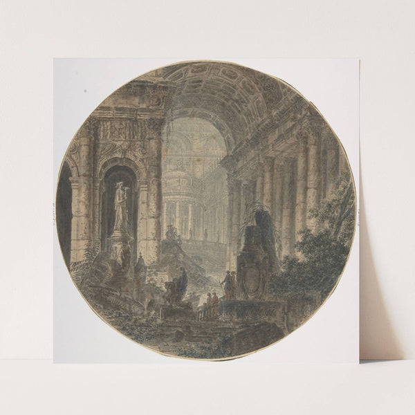 Architectural fantasy by Jean Henri Alexandre Pernet