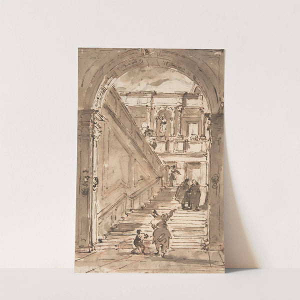 Architectural Fantasy; Figures on a Grand Staircase (1712–93) by Francesco Guardi