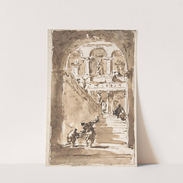 Architectural Fantasy; Figures on a Grand Staircase (1712–93) by Francesco Guardi