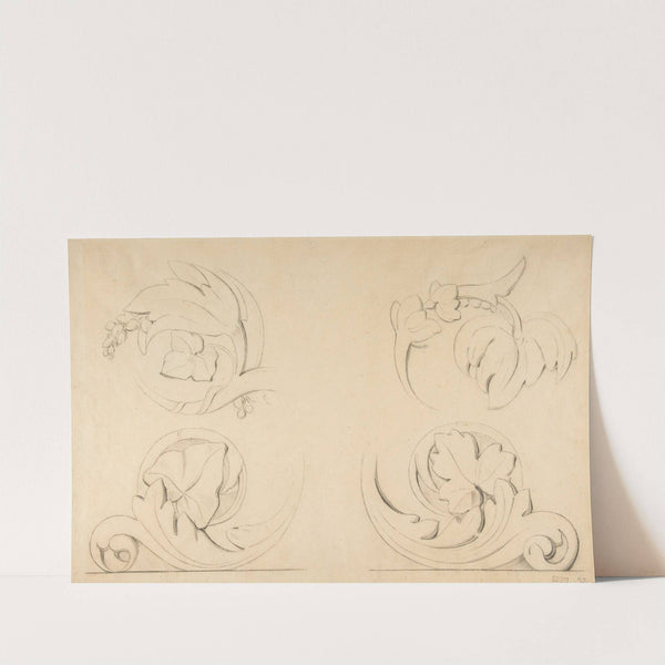 Architectural Motifs; Four Rinceaux (ca. 1875) by Georges Seurat