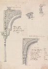 Architectural Sketches of Sections in Alhambra of Granada
