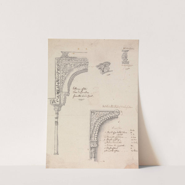 Architectural Sketches of Sections in Alhambra of Granada by Henry Swinburne