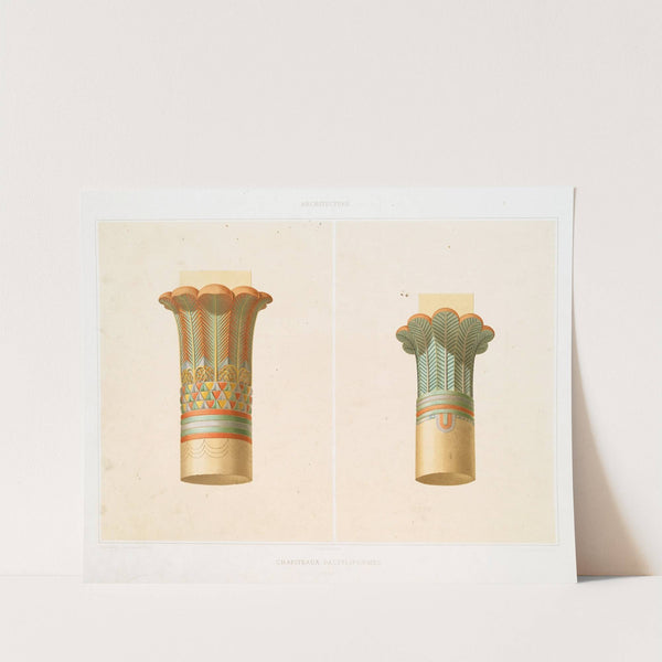 Architecture; chapiteaux dactyliformes (Temple de Philæ) by Émile Prisse d'Avennes