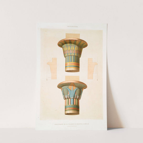 Architecture; chapiteaux de la galerie dromos, à Philæ (règne d'Auguste) by Émile Prisse d'Avennes