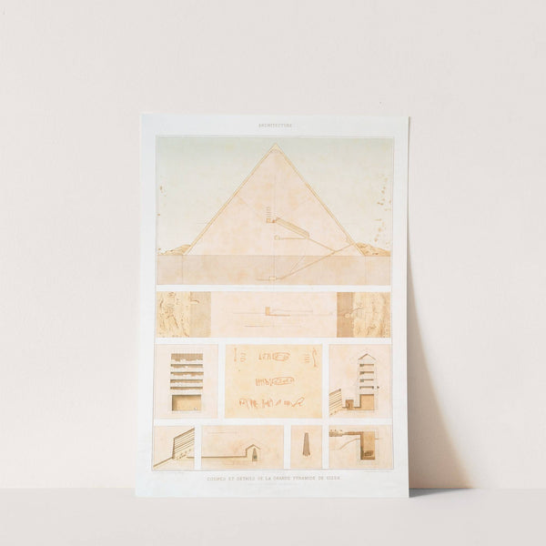 Architecture; coupes et détails de la grande pyramide de Gizeh (Chéops ou Choufon, IVe. dynastie) by Émile Prisse d'Avennes