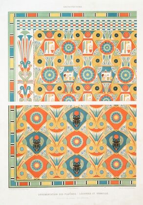 Architecture; ornementation des plafonds; légendes et symbols (nécropole de Thèbes ; XVIIIe. dynastie) — size preview