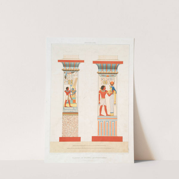 Architecture; pilasters ou colonnes quadrangulaires (Thèbes –XVIIIe. dynastie) (1878) by Émile Prisse d'''Avennes