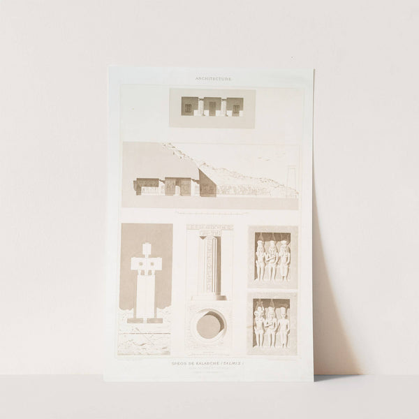 Architecture; spéos de Kalabché (Talmis) ; plan, coupes et détails (Ramsès II, XIXe. dynastie) (1878) by Émile Prisse d'''Avennes