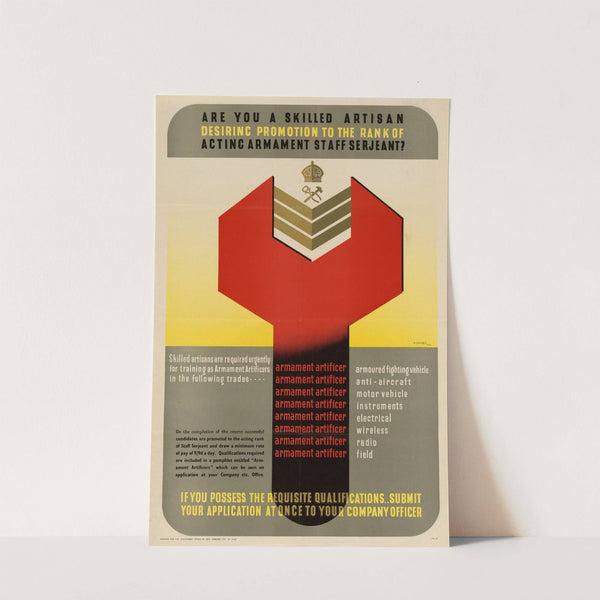 Are You a Skilled Artisan Desiring Promotion to the Rank of Acting Armament Staff Serjeant by Abram Games