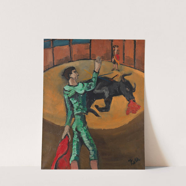 Arena mit Stierkämpfer und sterbendem Stier (Tauromachie III) (1930) by Helmut Kolle