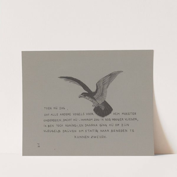 Arend met een winterkoning op de rug by Theo van Hoytema