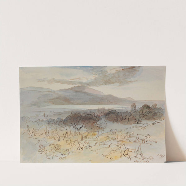 Argostoli and the Black Mountain, Cephalonia by Edward Lear