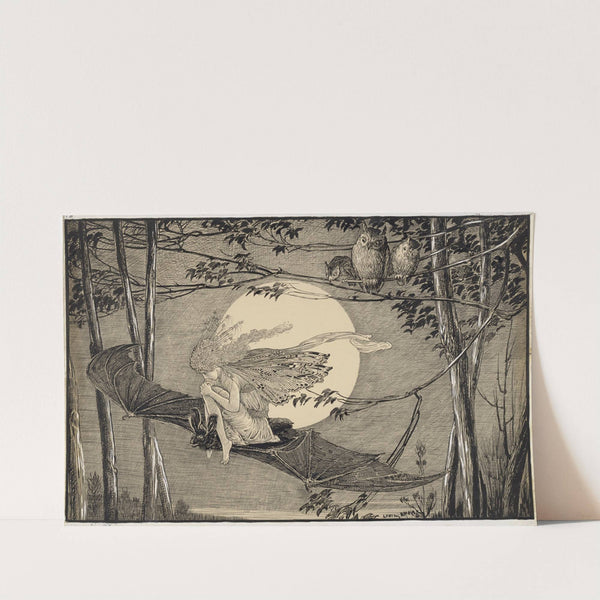 Ariel – on a bat’s back I do fly, there I couch when owls do cry (1917-1918) by Louis Rhead