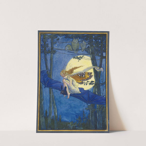 Ariel on a bat’s back (1917-1918) by Louis Rhead