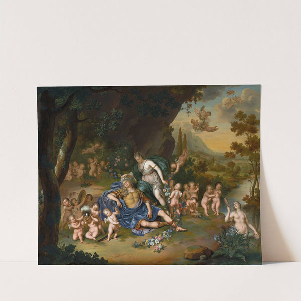 Armida Binding The Sleeping Rinaldo With Flowers by Willem Van Mieris