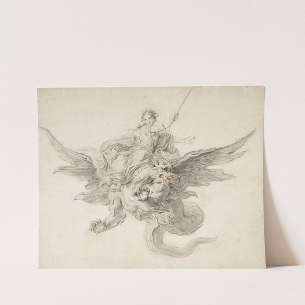 Armida on a dragon by Charles-Antoine Coypel