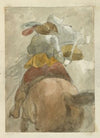 Armored figure on horseback
