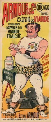 Armour & Cie. Chicago, Etats-Unis. Extrait de viande, le seul qui conserve la saveur de la viande fraîche (1891)