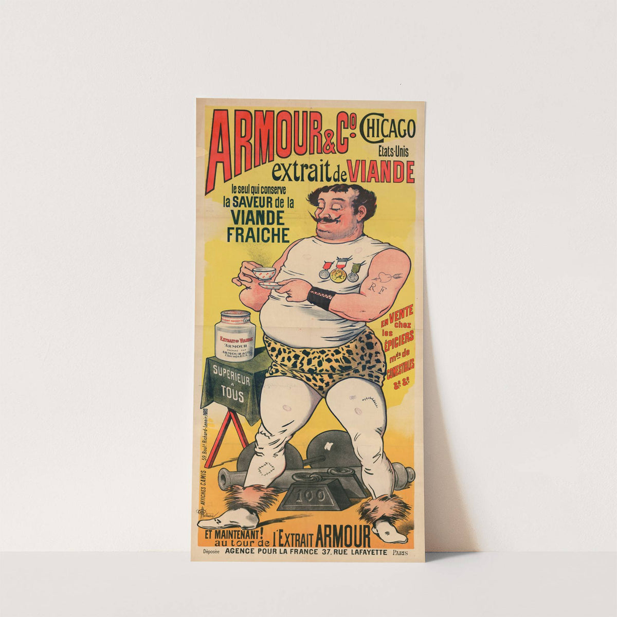 Armour & Cie. Chicago, Etats-Unis. Extrait de viande, le seul qui conserve la saveur de la viande fraîche (1891) by Albert Guillaume