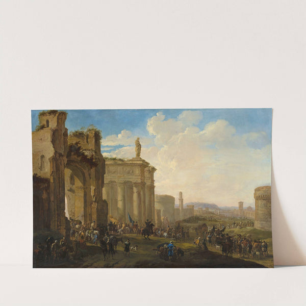 Army Advancing among Roman Ruins by Jacob van der Ulft
