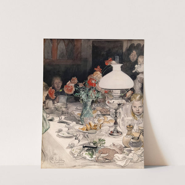 Around the Evening Lamp (1900) by Carl Larsson