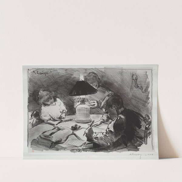 Around the Lamp (1891) by Auguste Louis Lepère