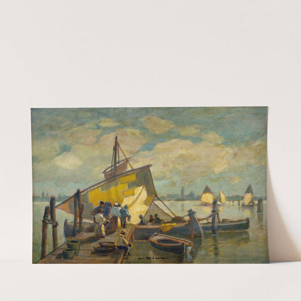 Arrival of the fishing boat by Ludwig Dill