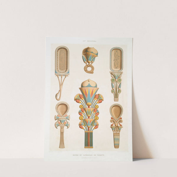 Art industriel; boites et ustensiles de toilette (grandeur d’exécution). (1878) by Émile Prisse d'''Avennes