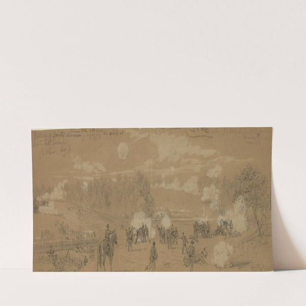Artillery of Smith’s division commanded by Capt. Ayres engaging the rebels at White Oak Swamp (1862) by Alfred Rudolph Waud