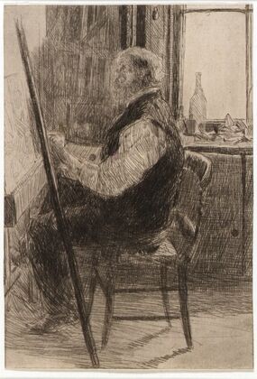 Artist Seated at Easel (ca. 1887-1893)