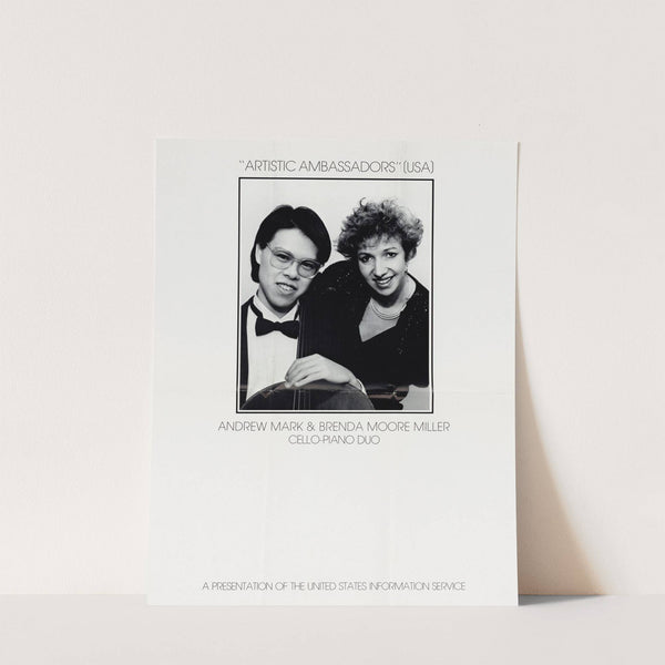 'Artistic Ambassador' (USA): Andrew Mark & Brenda Moore Miller, Cello-Piano Duo by U.S. Information Agency