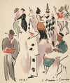 Artists’ Ball; Pierrot, Harlequin, and Dancers