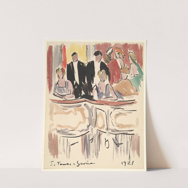 Artists’ Ball; Spectators in Theater Boxes by Joaquín Torres-García