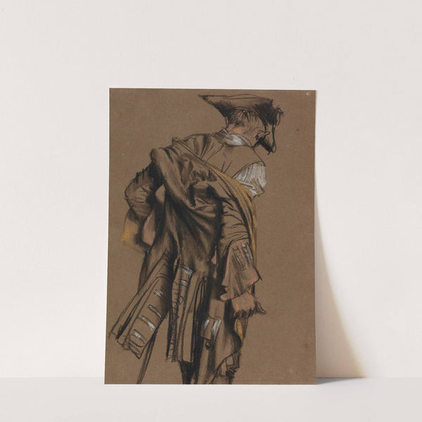 Artist’s Model, Seen in Back View, Putting on an Eighteenth-Century Uniform by Adolph von Menzel